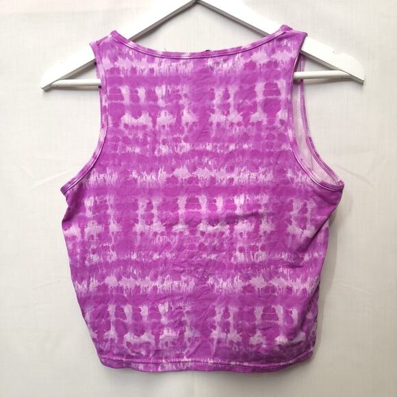 Aq Sport Crop Top Size L Tank Tie Dye Soft Stretchy Fuchsia Pink Festival Summer - Picture 4 of 4